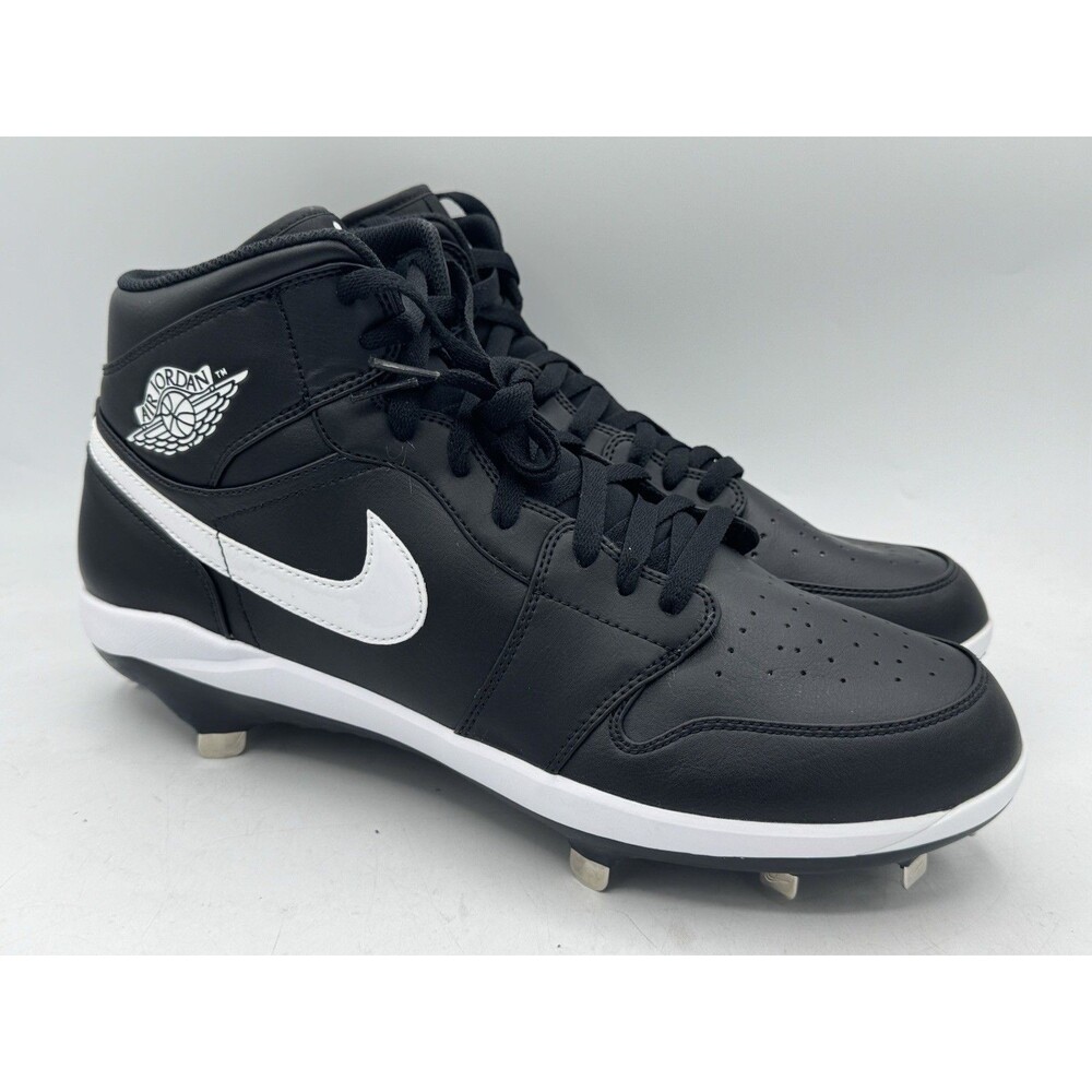 Air Jordan 1 Retro Metal Black White Baseball Cleats AV5355-001 Men’s Size 14